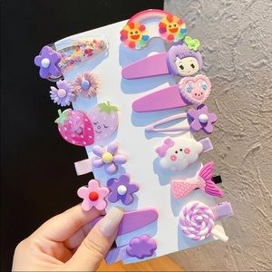 New Colorful Hair Clips - 14 Pieces